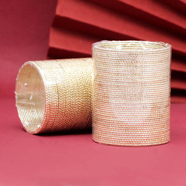 Gold Color 2 Set Of Fashion Bangles Combo Size: 2.6, 2.8