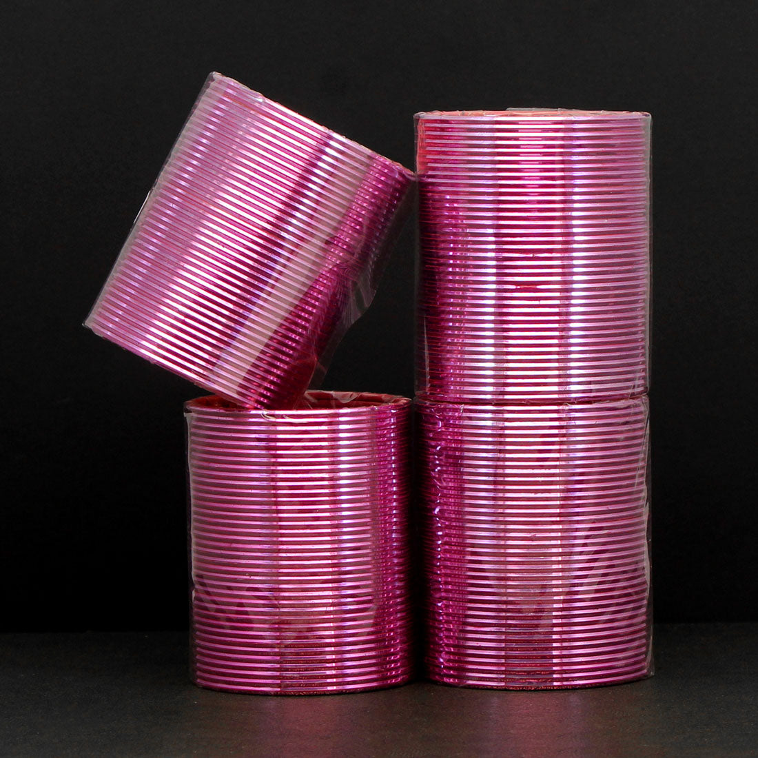 Magenta Color 4 Set Of Fashion Bangles Combo Size(2 Set Of 2.6, 2 Set Of 2.8)