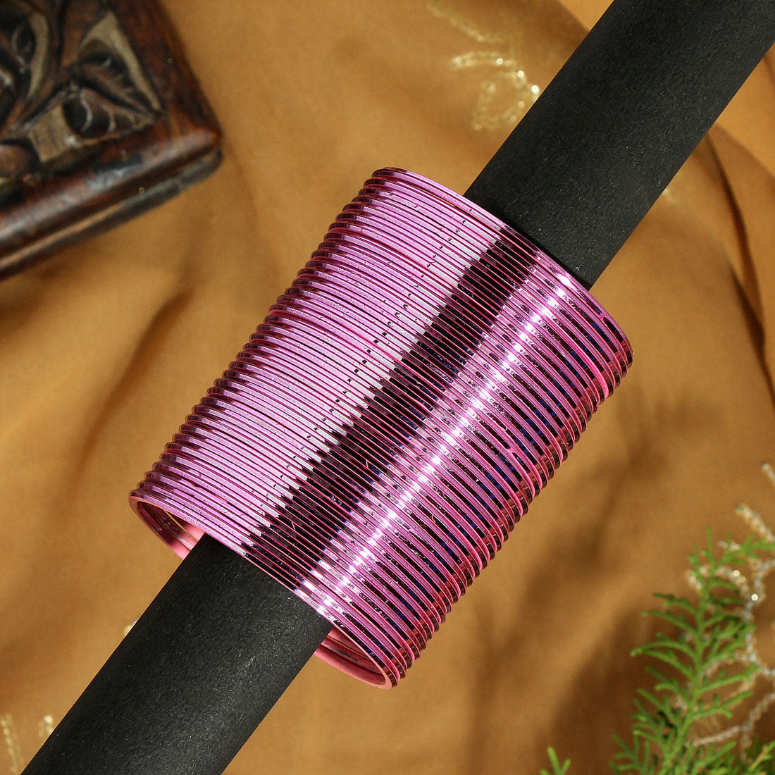Magenta Color 4 Set Of Fashion Bangles Combo Size(2 Set Of 2.6, 2 Set Of 2.8)