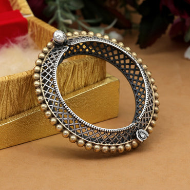 Gold & Silver Color Dual Tone Oxidised Bracelet