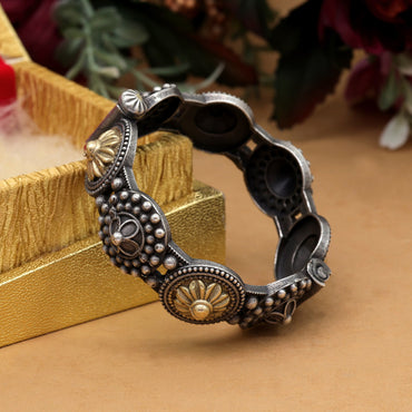 Gold & Silver Color Dual Tone Oxidised Bracelet
