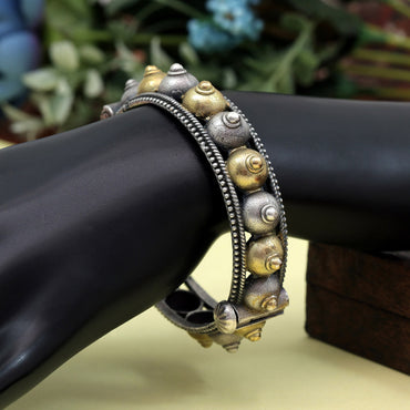 Gold & Silver Color Dual Tone Oxidised Bracelet
