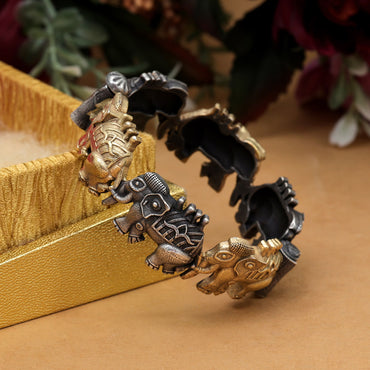 Gold & Silver Color Dual Tone Oxidised Bracelet