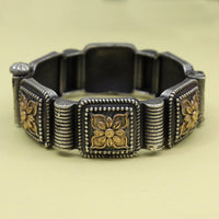 Gold & Silver Color Dual Tone Oxidised Bracelet