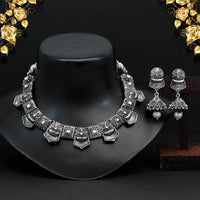 Silver Color Oxidised Necklace Set