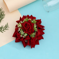 Maroon Color Rose Flower Hair juda//Bun