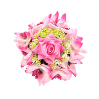 Pink Color Rose Flower Hair juda//Bun