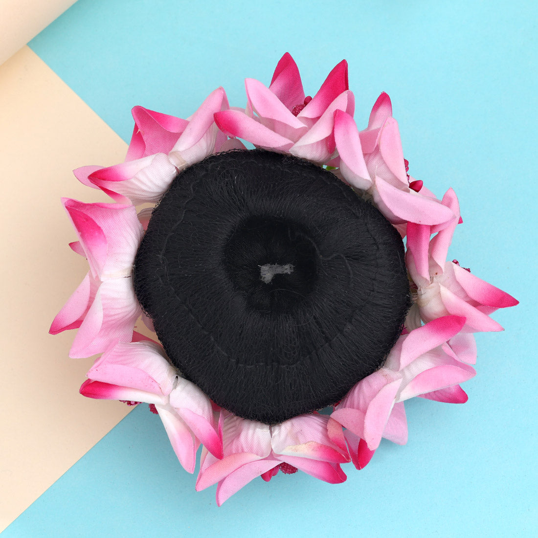 Pink Color Rose Flower Hair juda//Bun