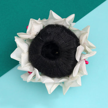 Rani Color Rose Flower Hair juda//Bun
