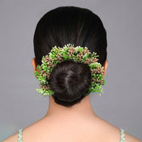 Gold Color Flower Gajra For Women Hair Pin
