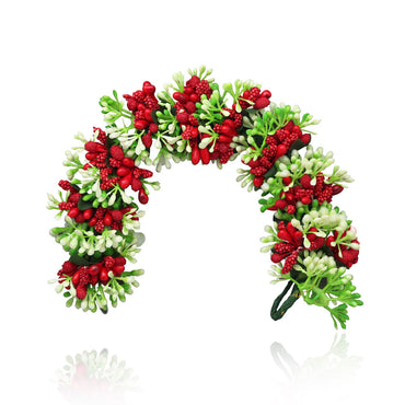 Red Color Flower Gajra For Women Hair Pin