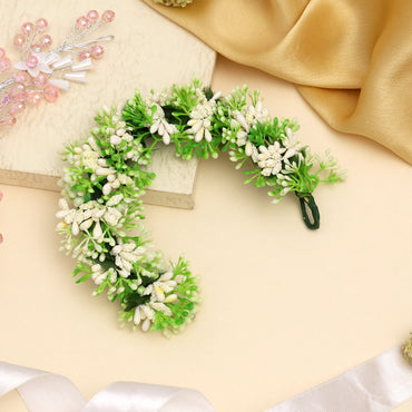 White Color Flower Gajra For Women Hair Pin