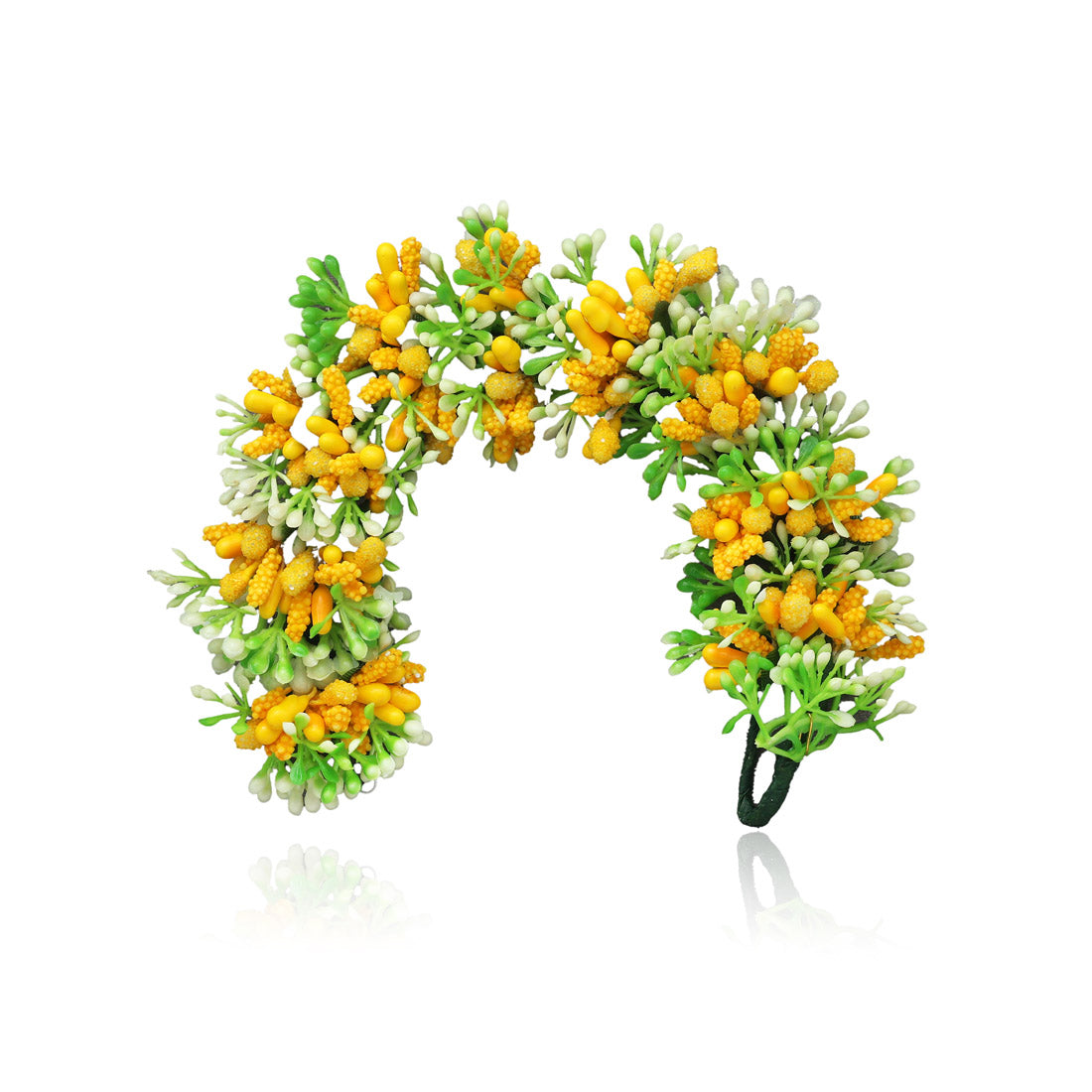 Yellow Color Flower Gajra For Women Hair Pin