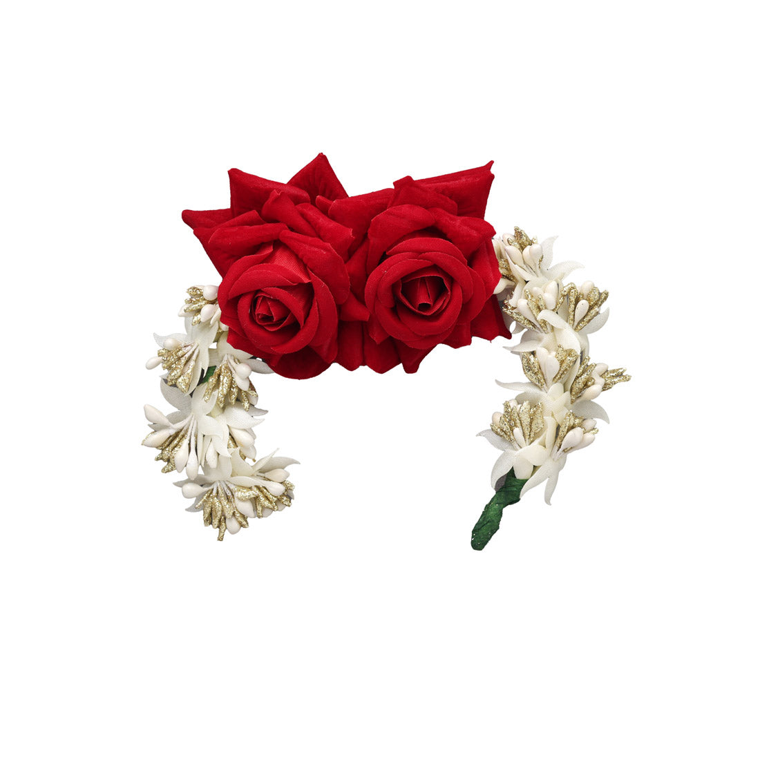 Maroon Color Rose Flower Gajra For Women Hair Pin