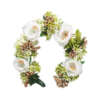 White Color Rose Flower Gajra For Women Hair Pin