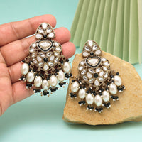 Black Color Kundan Earrings