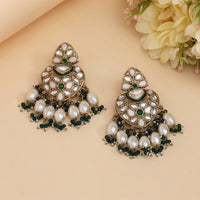 Green Color Kundan Earrings