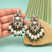 Green Color Kundan Earrings