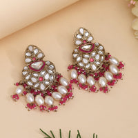 Rani Color Kundan Earrings