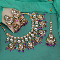 Light Purple Color Kundan Necklace Set