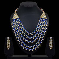 Blue Color Kundan Necklace Set