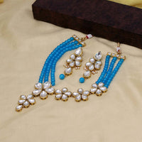 Firozi Color Kundan Necklace Set