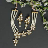 White Color Kundan Necklace Set
