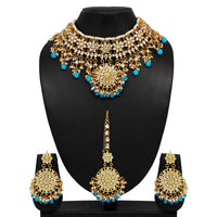 Firozi Color Kundan Necklace Set