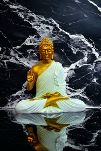 Golden White 2 Feet Buddha