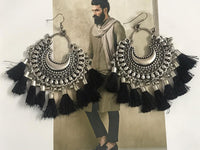 Tribal Design Fusion Chandbali Shaped Green Tassel Light