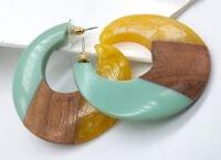 Resin Work Bali Hoop Earring