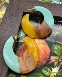 Resin Work Bali Hoop Earring