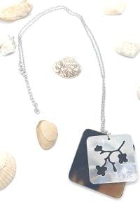 Brass and Ebony Square Shape Long Chain Necklace
