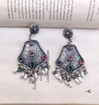 Authentic Kuchi Afghani Earrings - Handcrafted Tribal Beauty