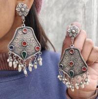 Authentic Kuchi Afghani Earrings - Handcrafted Tribal Beauty