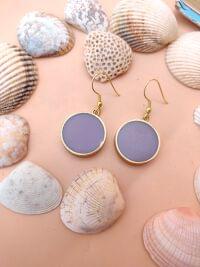 Minimalist Purple Round Dangle Earrings