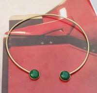 Druze Purple Stone Handmade Brass Openable Hasli Necklace