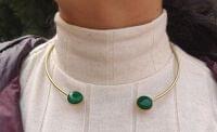 Druze Purple Stone Handmade Brass Openable Hasli Necklace
