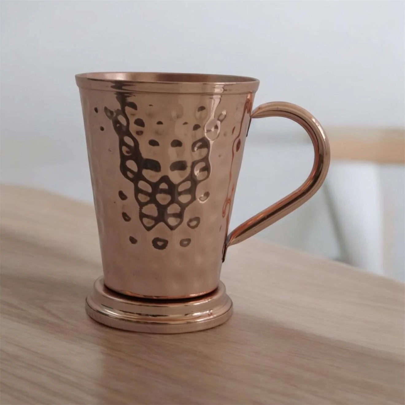 SAINORA King Copper Mule Mug l Mirror Hammered l 100% Copper l Handcrafted Copper Mugs l Capacity-350ml