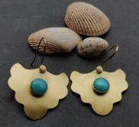 Handmade Golden Brass Hook Earring