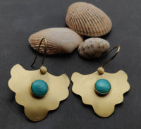 Handmade Golden Brass Hook Earring