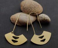 Modern Cut-out Brass Earrings