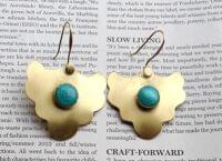Handmade Golden Brass Hook Earring