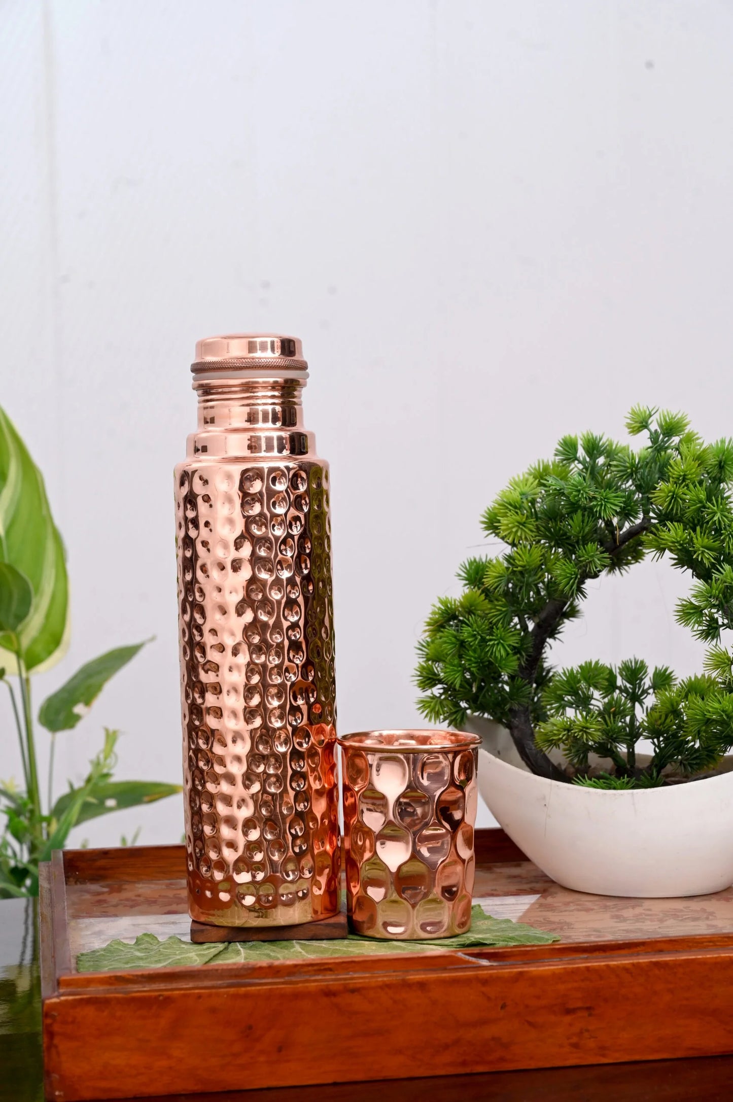 SAINORA Classic Pure Copper Mirror Hammered 950 ml Bottle