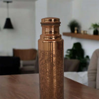 SAINORA Mirror Etching Pure Copper Bottle | Anti Oxidant Properties | Tamba Bottle | Drinkware | Capacity- 950ml