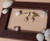 Brass Handmade Mother of Pearl Bird Earring