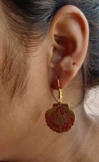 Red Patina Hand Painting work / stained jewelery