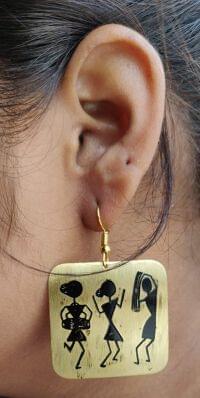 warli Art Brass Earrings