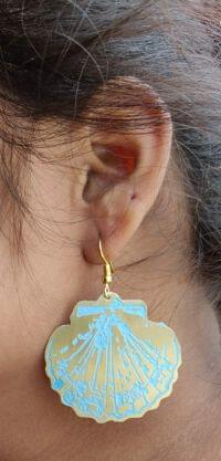 Blue Patina Hand Painting work / stained jewelry