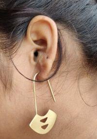 Modern Cut-out Brass Earrings